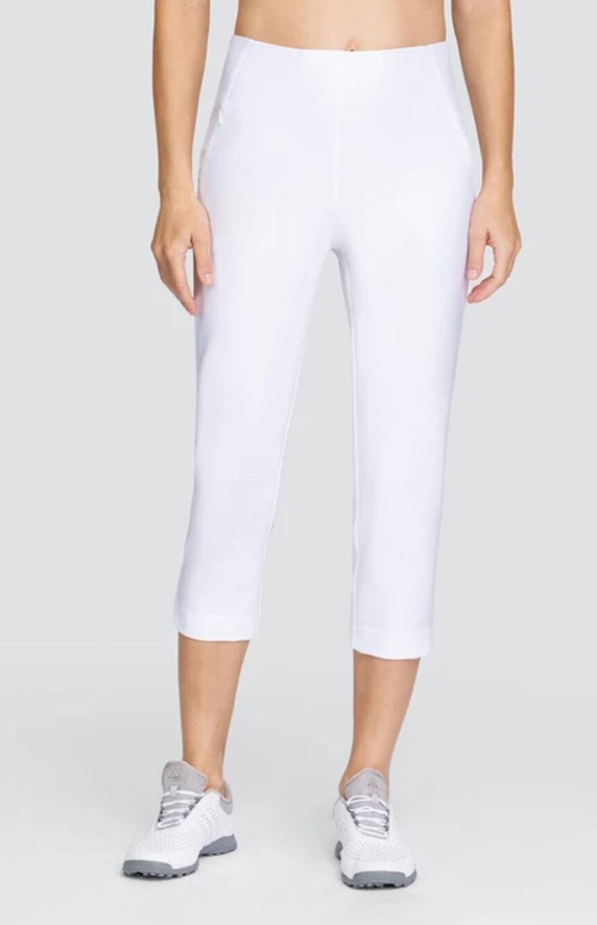TAIL Women's Allure 22" Pull On Capri Pant Size 2 Chalk White Stretch Jersey NWT